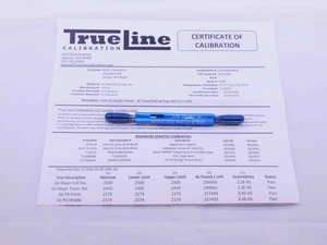 CERTIFIED 1/4 20 UNC 3A SET THREAD PLUG GAGE .25 GO NO GO P.D.'S = .2175 & .2147 - DW42644TLC
