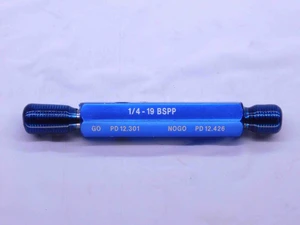 1/4 19 BSPP PIPE THREAD PLUG GAGE .25 GO NO GO P.D.'S = 12.301 & 12.426 G1/4 - DW42647OB6
