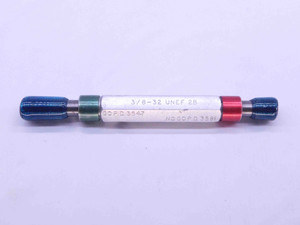3/8 32 UNEF 2B THREAD PLUG GAGE .375 .3750 GO NO GO P.D.'S = .3547 & .3591 CHECK - DW42654OB6