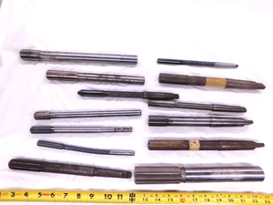 13pcs LOT OF HSS CHUCKING & EXPANSION REAMERS STRAIGHT, MT2 AND MT3 SHANK CNC - JJ3402LVR