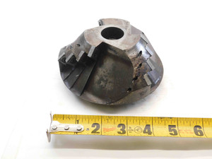 ABOUT 3" - 5" O.D. CHAMFER FACE MILL V15544 1 1/4 PILOT 1/2 KEY HOLDS 12 INSERTS - NS7778BY6