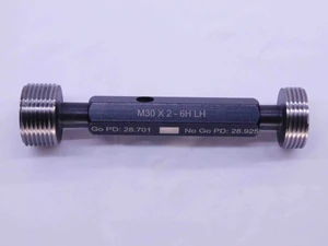 NEW M30 X 2 6H LEFT HAND THREAD PLUG GAGE 30 2.0 GO NO GO PD'S = 28.701 & 28.925 - DW1543MSAF