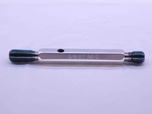 3/8 27 NS 2 THREAD PLUG GAGE .375 .3750 GO NO GO P.D.'S = .3509 & .3542 CHECK - DW42715BW6