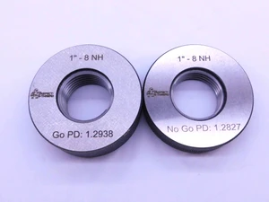 NEW 1" 8 NH SOLID PIPE THREAD RING GAGE 1.0 GO NO GO = 1.2938 & 1.2827 NAT HOSE - DW42720MSAF