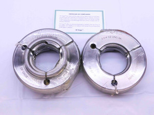 NEW 2" 4 1/2 UNC 3A THREAD RING GAGES 2.0 4.5 GO NO GO P.D.'S = 1.8557 & 1.8486 - DW42735GFG