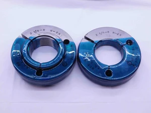 2 1/4 8 UN 2A THREAD RING GAGES 2.25 2.250 GO NO GO P.D.'S = 2.1664 & 2.1584 - DW42750CB6