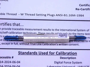 CERTIFIED M2 X .4 6g SET THREAD PLUG GAGE 2 0.4 GO NO GO P.D.'S = 1.721 & 1.654 - DW42766TLC