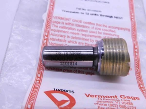 NEW 3/8 18 NPSF VERMONT PIPE THREAD PLUG GAGE .375 NO GO ONLY P.D. = .6257 2B - DW42787BY6
