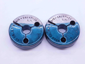 5/8 18 UNF 2A LEFT HAND THREAD RING GAGES .625 GO NO GO P.D.'S = .5875 & .5828 - DW42813OB6