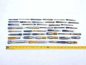 43pc LOT OF HSS TAPS SPIRAL AND STRAIGHT FLUTES VARIOUS COATINGS PLUG BOTTOMING - JG6043BY6