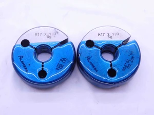 M17 X 1 6g METRIC THREAD RING GAGES 17 1.0 GO NO GO P.D.'S = 16.324 & 16.206 - DW42904SLW