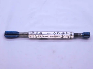 .214 36 THREAD PLUG GAGE .2140 GO NO GO P.D.'S = .1920 & .1960 INSPECTION CHECK - DW42957CJ5
