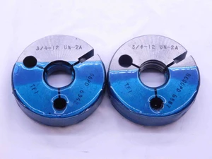 3/4 12 UN 2A THREAD RING GAGES .75 .750 .7500 GO NO GO P.D.'S = .6942 & .6887 - DW42977SLW