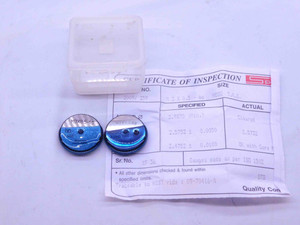 M3 X .5 6g METRIC SOLID THREAD RING GAGES 3 0.5 GO NO GO P.D.'S = 2.655 & 2.580 - DW42983BW6