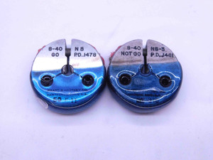 8 40 NS 3 THREAD RING GAGES #8 .164 .1640 GO NO GO P.D.'S = .1478 & .1461 CHECK - DW42986BW6