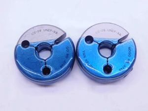 1/2 28 UNEF 3A THREAD RING GAGES .5 .50 .500 GO NO GO P.D.'S = .4768 & .4740 - DW42987BW6