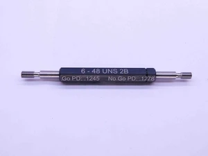 NEW 6 48 UNS 2B THREAD PLUG GAGE #6 .138 .1380 GO NO GO P.D.'S = .1245 & .1278 - DW1555MSAF