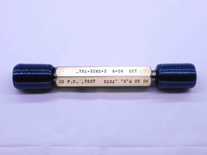 .781 32 NS 3 N04 LOCKNUT SET THREAD PLUG GAGE GO NO GO = .7607 .7573 25/32 N 04 - DW43011CG6