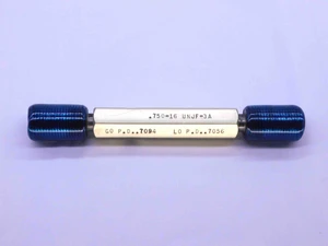 3/4 16 UNJF 3A SET THREAD PLUG GAGE .75 .750 GO NO GO P.D.'S = .7094 & .7056 - DW43012CG6