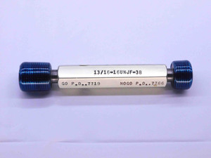 13/16 16 UNJ 3B THREAD PLUG GAGE .8125 GO NO GO P.D.'S = .7719 & .7766 CHECK - DW43030CG6