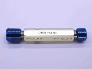 7/8 20 UNJEF 3B THREAD PLUG GAGE .875 GO NO GO P.D.'S = .8425 & .8468 CHECK - DW43035CG6