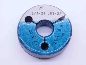 3/4 24 UNS 2A THREAD RING GAGE .75 .750 .7500 GO ONLY P.D. = .7217 INSPECTION - DW43073CE6