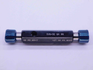 7/8 32 UN 3B LEFT HAND THREAD PLUG GAGE .875 GO NO GO P.D.'S = .8547 & .8583 - DW43078OB6