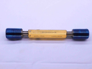 13/16 16 UN 3A SET THREAD PLUG GAGE .8125 GO NO GO P.D.'S = .7719 & .7683 CHECK - DW43089CC6