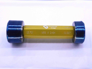 M55 X 2 6H VERMONT THREAD PLUG GAGE 55 2.0 GO NO GO P.D.'S = 53.701 & 53.937 - DW43095CG6