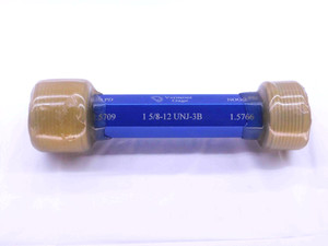 NEW 1 5/8 12 UNJ 3B VERMONT THREAD PLUG GAGE 1.625 GO NO GO PDS= 1.5709 & 1.5766 - DW43119VTG