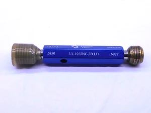 NEW 3/4 10 UNC 2B LEFT HAND VERMONT THREAD PLUG GAGE .75 GO NO GO = .6850 .6927 - DW43124VTG