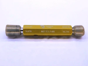 NEW M17 X 1.5 6H VERMONT THREAD PLUG GAGE 17 GO NO GO P.D.'S = 16.026 & 16.216 - DW43125VTG