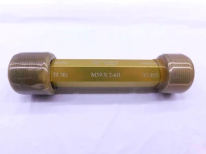 NEW M39 X 2 6H VERMONT THREAD PLUG GAGE 39 2.0 GO NO GO P.D.'S = 37.701 & 37.925 - DW43138VTG