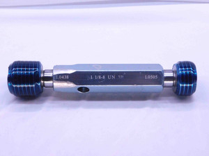 1 1/8 8 UN 3B VERMONT THREAD PLUG GAGE 1.125 GO NO GO P.D.'S = 1.0438 & 1.0505 - DW43186LVR