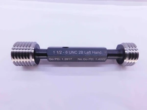 NEW 1 1/2 6 UNC 2B LEFT HAND THREAD PLUG GAGE 1.5 GO NO GO PDS= 1.3917 & 1.4022 - DW1557MSAF