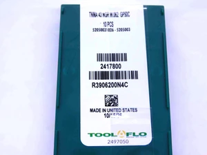 10pcs TOOL FLO TNMA-43-NGR W.062 GP50C TiN CARBIDE GROOVING INSERTS .062 WIDTH - JJ4067TFLO