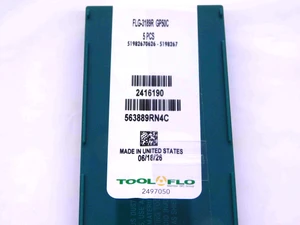 5pcs NEW TOOL FLO FLG-3189R GP50C TiN CARBIDE GROOVING INSERTS .189" WIDTH 4.8mm - JJ4069TFLO