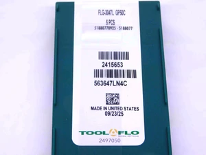 5pcs NEW TOOL FLO FLG-3047L GP50C TiN CARBIDE GROOVING INSERTS .047" WIDTH  - JJ4072TFLO