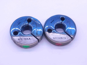 3/4 16 NF 3 THREAD RING GAGES .75 .750 GO NO GO P.D.'S = .7094 & .7062 UNF-3 - AY0323BU