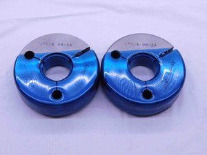 1" 16 UN 2A THREAD RING GAGES 1.0 1.00 1.000 GO NO GO P.D.'S = .9579 & .9529 - BM1071