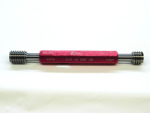 NEW 3/8 16 UNC 3B THREAD PLUG GAGE .375 GO NO GO P.D.'S= .3344 & .3387 TOOLING