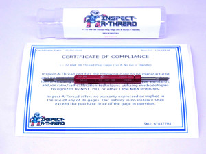NEW 1 72 UNF 3B THREAD PLUG GAGE #1 .073 GO NO GO P.D.'S= .0640 & .0659 1-72