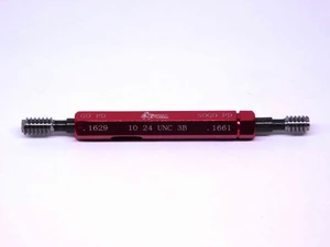 NEW 10 24 UNC 3B THREAD PLUG GAGE #10 .190 GO NO GO P.D.'S = .1629 & .1661 10-24