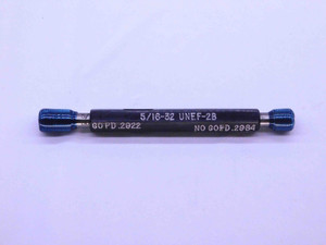 5/16 32 UNEF 2B THREAD PLUG GAGE .3125 GO NO GO P.D.'S = .2922 & .2964 CHECK - DW3514RDRL