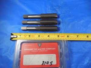 3 PCS NEW VERMONT 5/8 18 NF H3 4 FLUTE PLUG TAP G-H3 USA MADE VTD MACHINE TOOLS