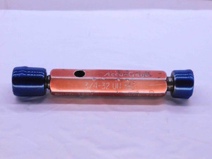 3/4 32 UN 3B THREAD PLUG GAGE .75 .750 .7500 GO NO GO P.D.'S = .7297 & .7333 - DW3669RDRL