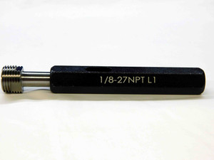 NEW 1/8 27 NPT L1 PIPE THREAD PLUG GAGE .125 N.P.T. L-1 QUALITY INSPECTION TOOLS
