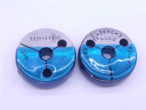 7/16 14 NC 3 THREAD RING GAGES .4375 GO NO GO P.D.'S = .3911 & .3875 UNC-3 CHECK - JF0450LI
