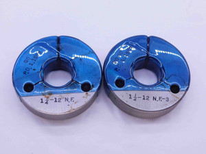 1 1/4 12 NF 3 THREAD RING GAGES 1.25 GO NO GO P.D.'S = 1.1959 & 1.1919 UNF-3 - CH1291BU