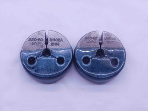 1/4 20 UNC 2A THREAD RING GAGES .25 .250 .2500 GO NO GO P.D.'S = .2164 & .2127 - CH1312BU
